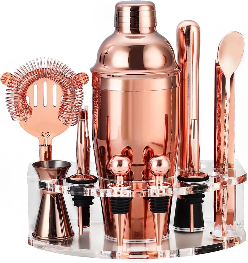 Edelstahl Cocktail Shaker Set 12-teilig für Männer, Geschenk für Zuhause
