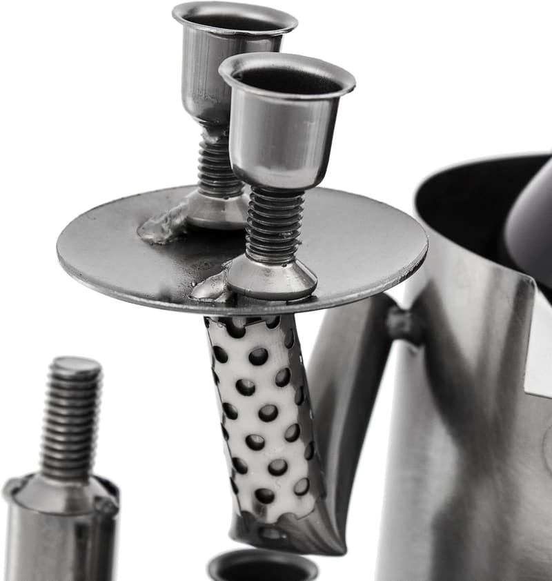 Weinflaschenhalter aus Metall – Barkeeper-Skulptur mit Geschenkkarte