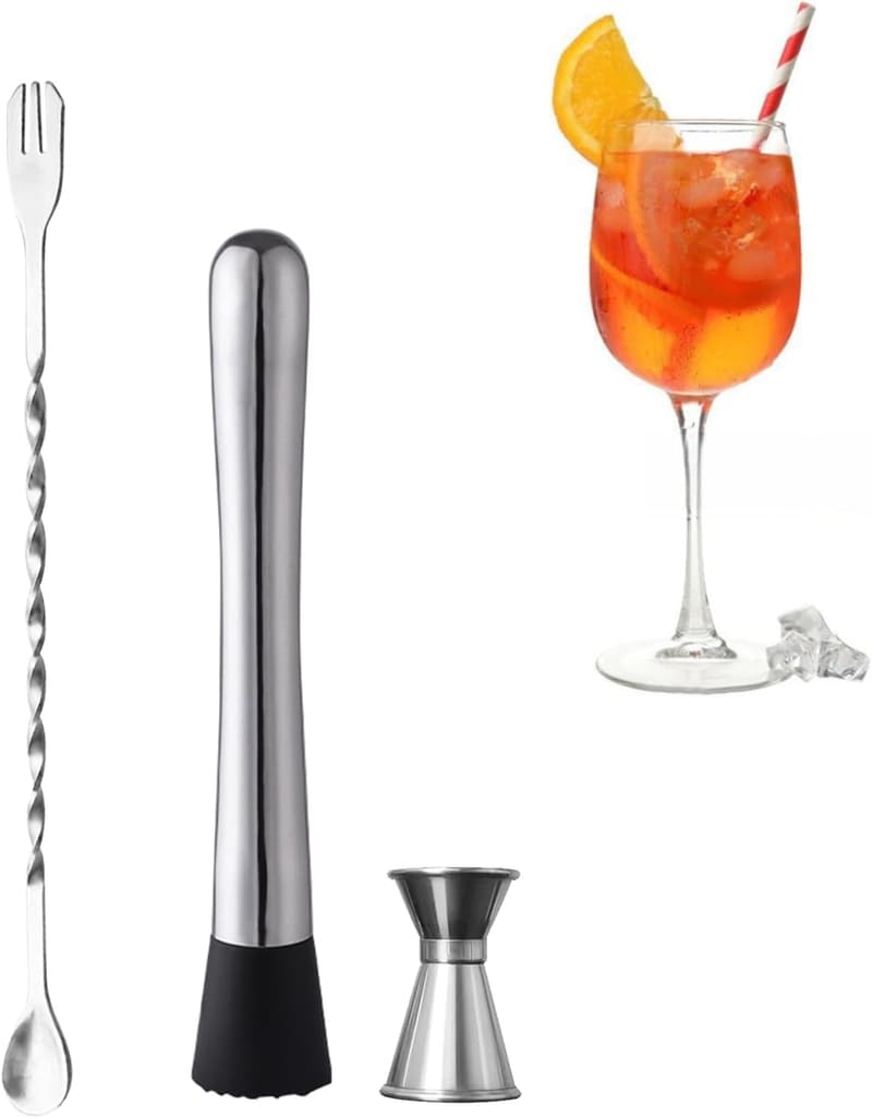 Cocktail Set für Barkeeper – 3-teilig mit Messbecher und Löffel