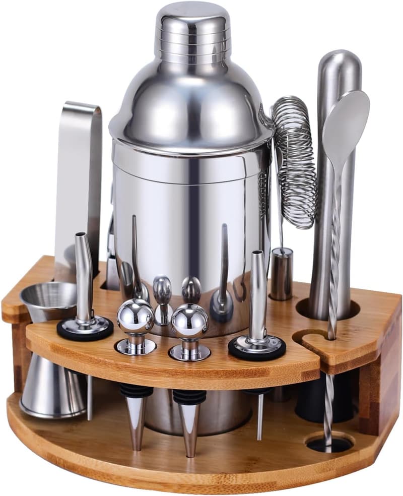 Cocktailshaker Set aus Edelstahl, 12-teiliges Barzubehör für die Hausbar