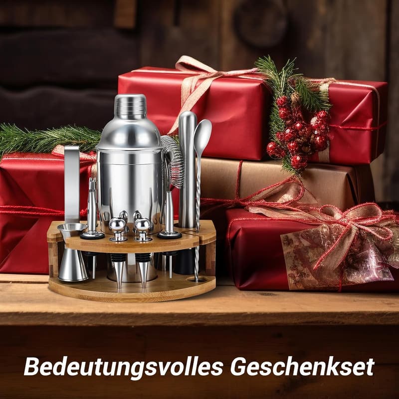 Cocktailshaker Set aus Edelstahl, 12-teiliges Barzubehör für die Hausbar