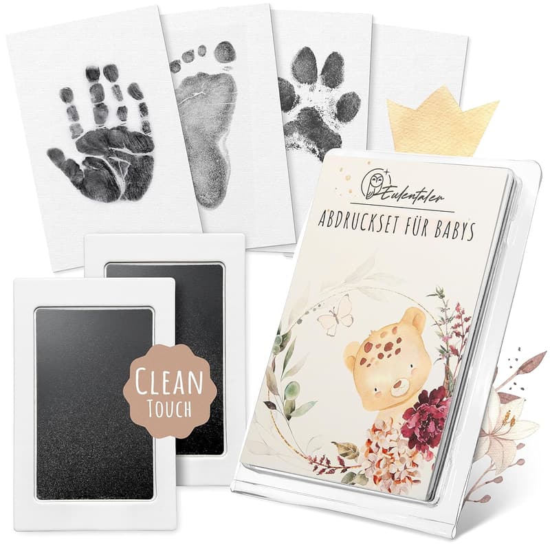 Geschenk zur Geburt: EULENTALER Baby Abdruckset für Hand- und Fußabdrücke