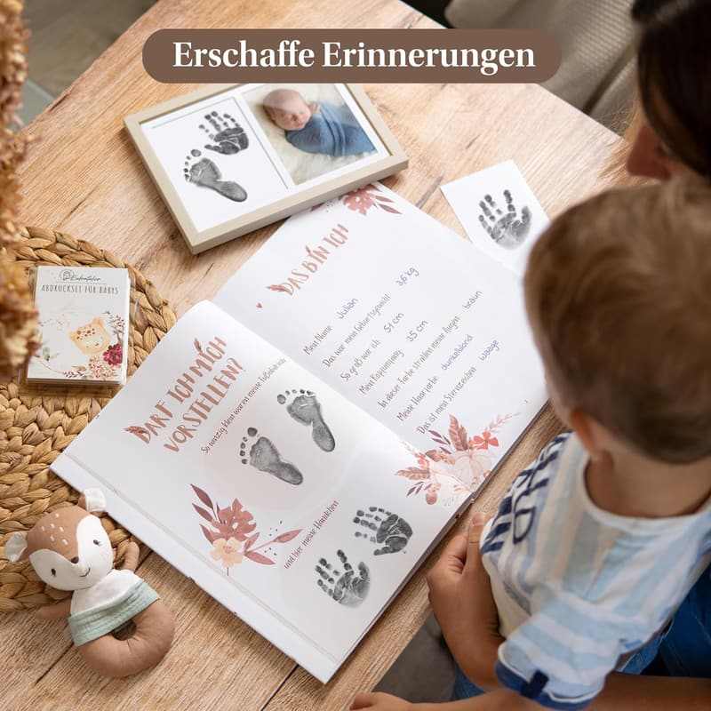 Geschenk zur Geburt: EULENTALER Baby Abdruckset für Hand- und Fußabdrücke