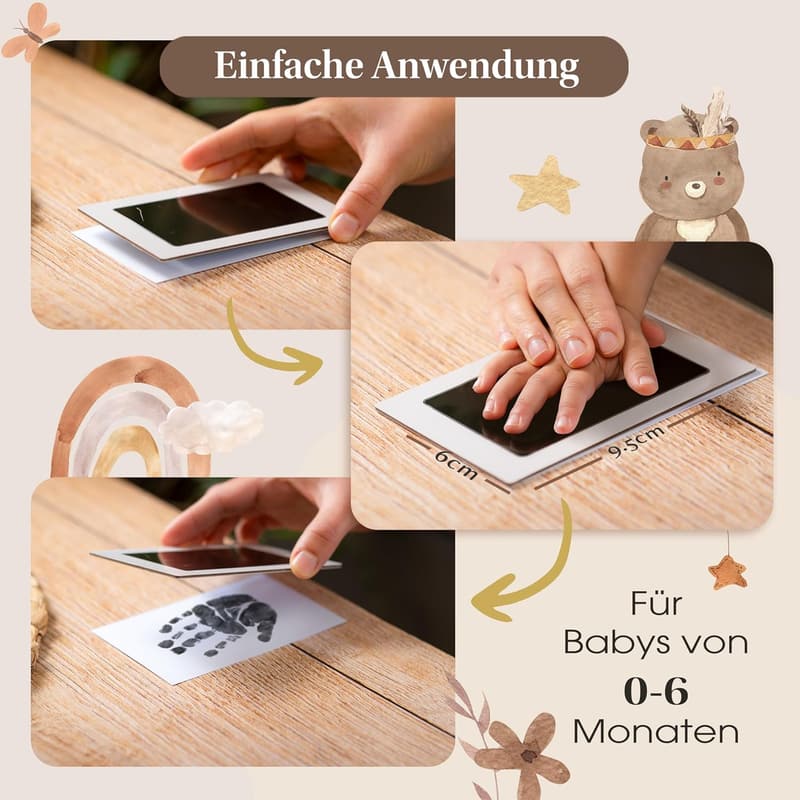 Geschenk zur Geburt: EULENTALER Baby Abdruckset für Hand- und Fußabdrücke