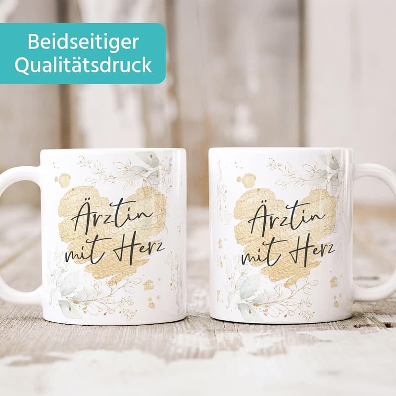 Danke-Tasse mit Wunschtext für soziale Berufe und Familie - weiße Keramik