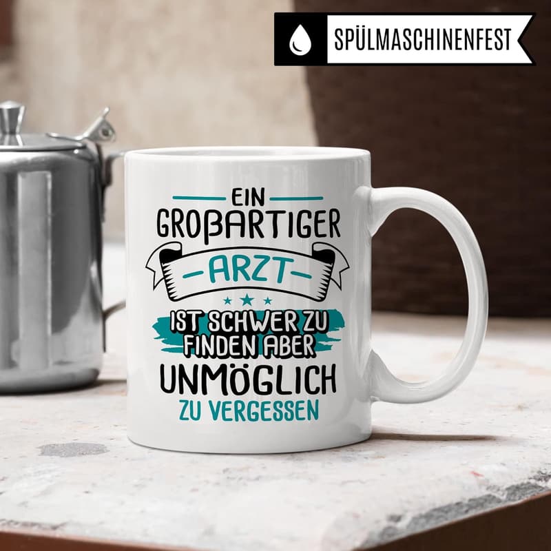 Dankeschön-Tasse für Ärzte – Unvergesslicher Spruch für Kaffeegenuss