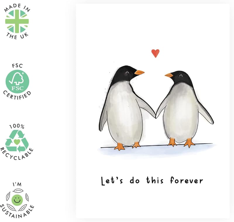 Hochzeitstag-Karte für Paare – Pinguine 
