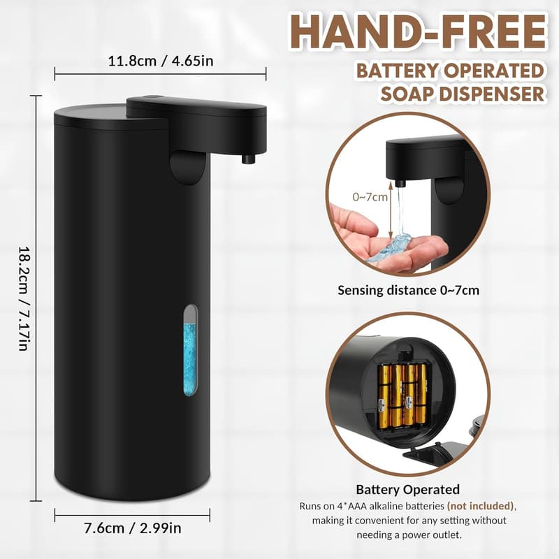 Automatischer Edelstahl-Seifenspender mit Sensor für Küche & Bad, 340ml