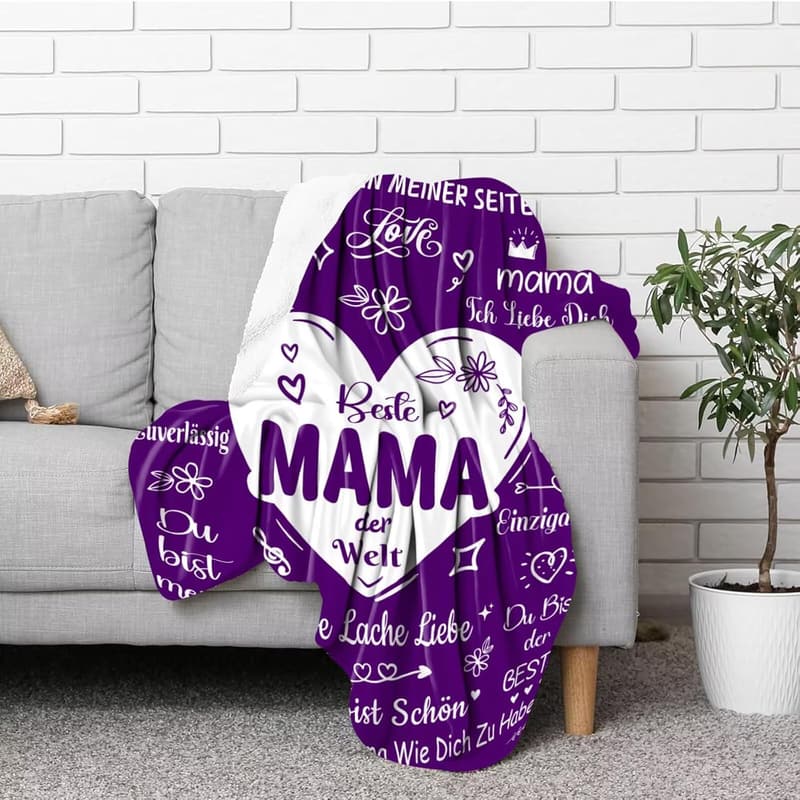 Kuscheldecke für Mama – Geburtstagsgeschenk von Tochter und Sohn