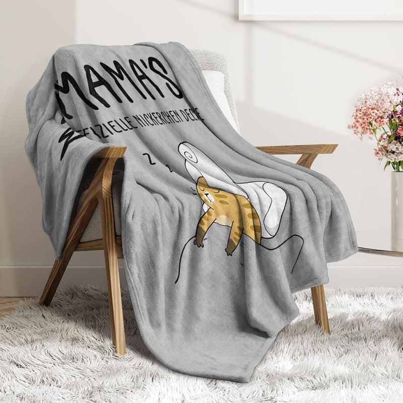 Lustige, weiche Kuscheldecke für Mama – Geburtstags- und Muttertagsgeschenk 157 × 132 cm