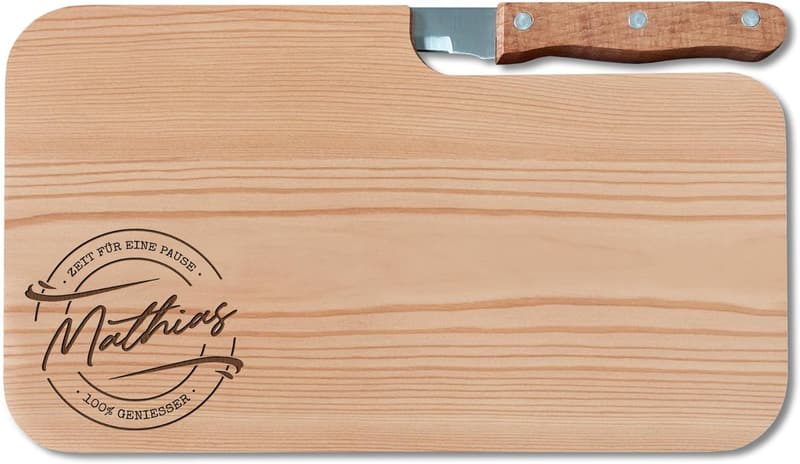 Personalisiertes Frühstücksbrettchen mit Gravur – ideales Geschenk für Männer und Frauen