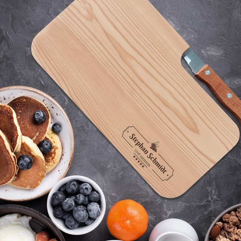 Personalisiertes Frühstücksbrettchen mit Gravur – ideales Geschenk für Männer und Frauen