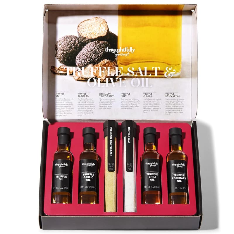 Gourmet-Trüffelsalz- und Olivenöl-Geschenkset für Feinschmecker, 6-teilig