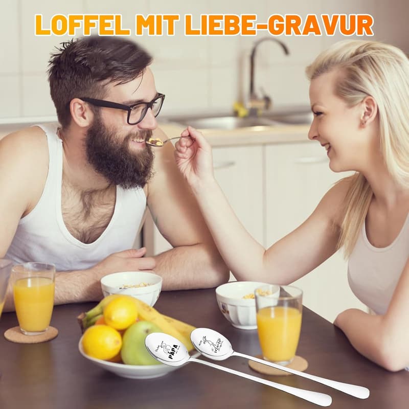 Personalisierte Kaffeelöffel für Mama und Papa - Muttertags- und Vatertagsgeschenk