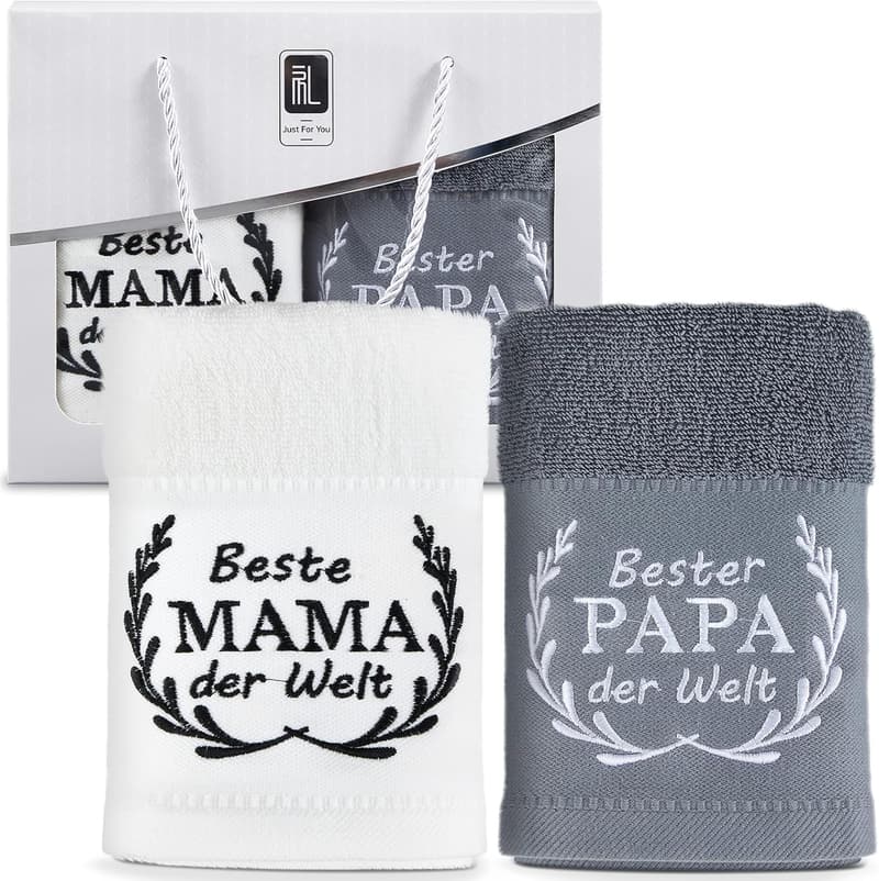 Geschenkset für Mama und Papa - Handtücher 35 x 70 cm