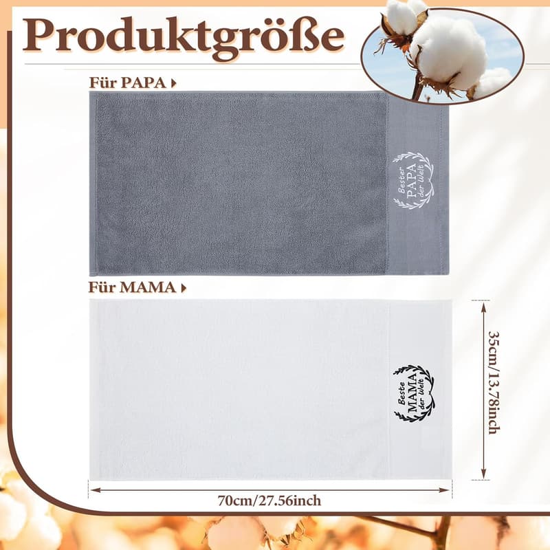 Geschenkset für Mama und Papa - Handtücher 35 x 70 cm