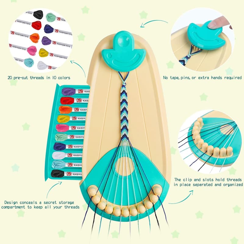 DIY Freundschaftsarmband Bausatz für Mädchen 6-12 Jahre, 20 Fäden