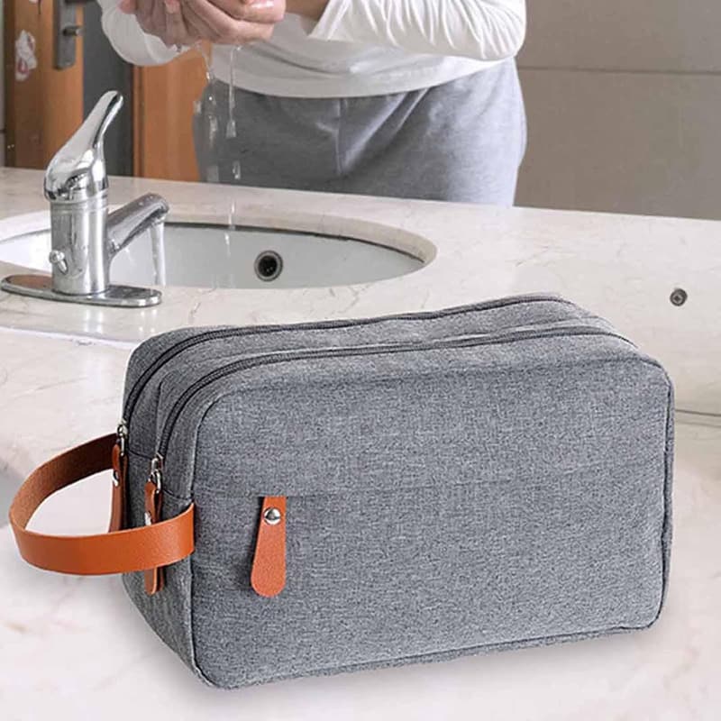 Wasserabweisende Kulturtasche für Herren – Reise-Kulturbeutel mit Trennwand