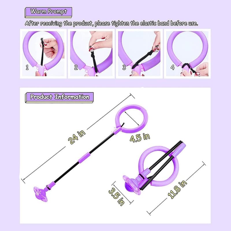 Blinkender Springring mit Lichtrad für Kinder – Faltbarer Jumper (Lila)