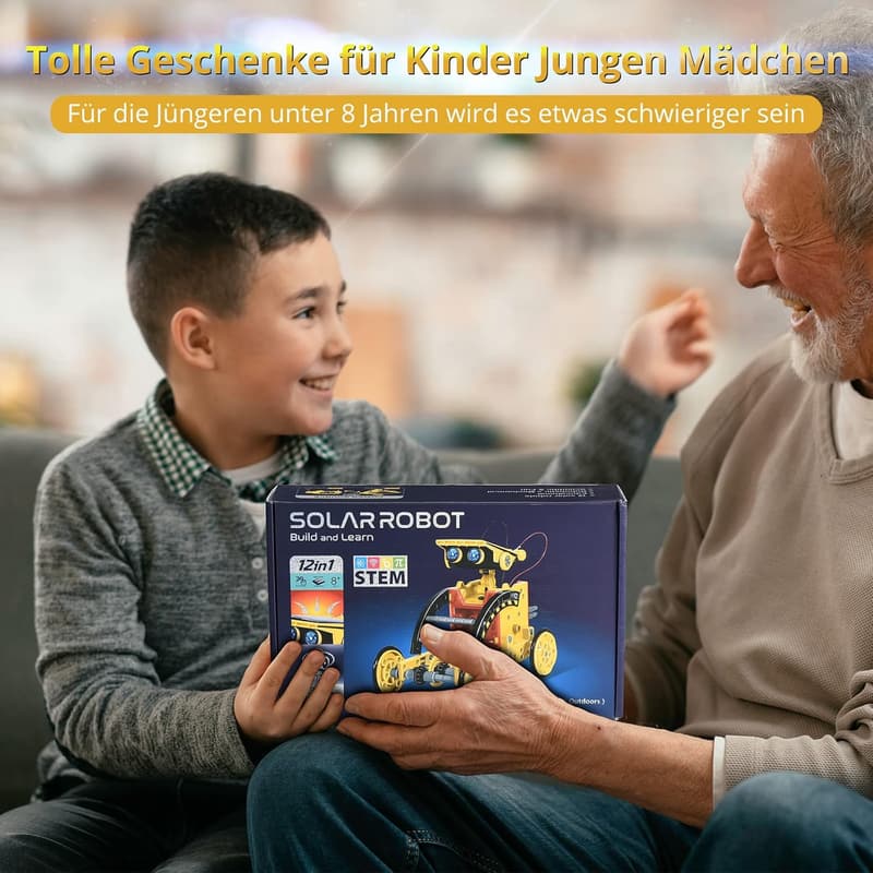 12-in-1 Solar Roboter Bausatz für Kinder ab 8 Jahren – STEM Spielzeug