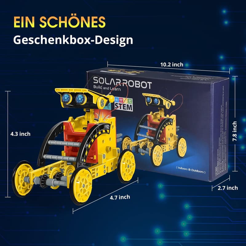 12-in-1 Solar Roboter Bausatz für Kinder ab 8 Jahren – STEM Spielzeug
