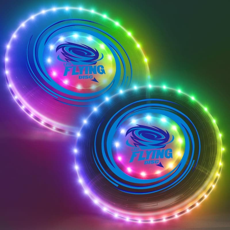 LED Frisbee für Kinder, 45 LEDs, wiederaufladbar, 14 Beleuchtungsmodi
