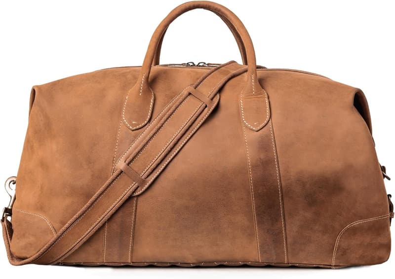 DRAKENSBERG Weekender 'David' Leder Reisetasche 60L Cognac-Braun