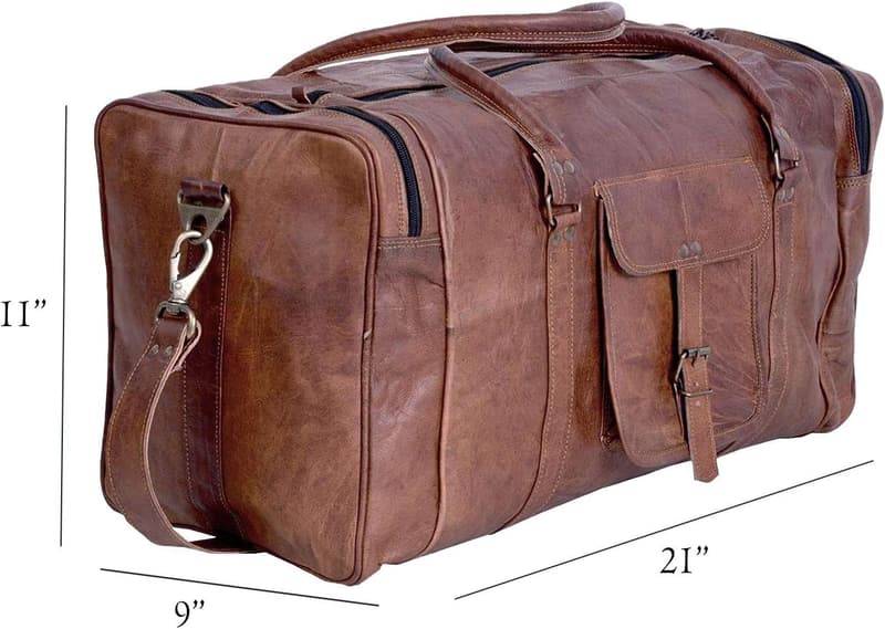 Vintage Leder Duffel Tasche 21 Zoll für Reisen und Sport