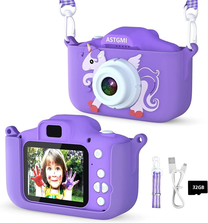 Kindergartenkamera 1080P HD - Geschenk für Kinder 3-11 Jahre - Violett