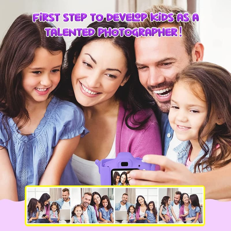 Kindergartenkamera 1080P HD - Geschenk für Kinder 3-11 Jahre - Violett