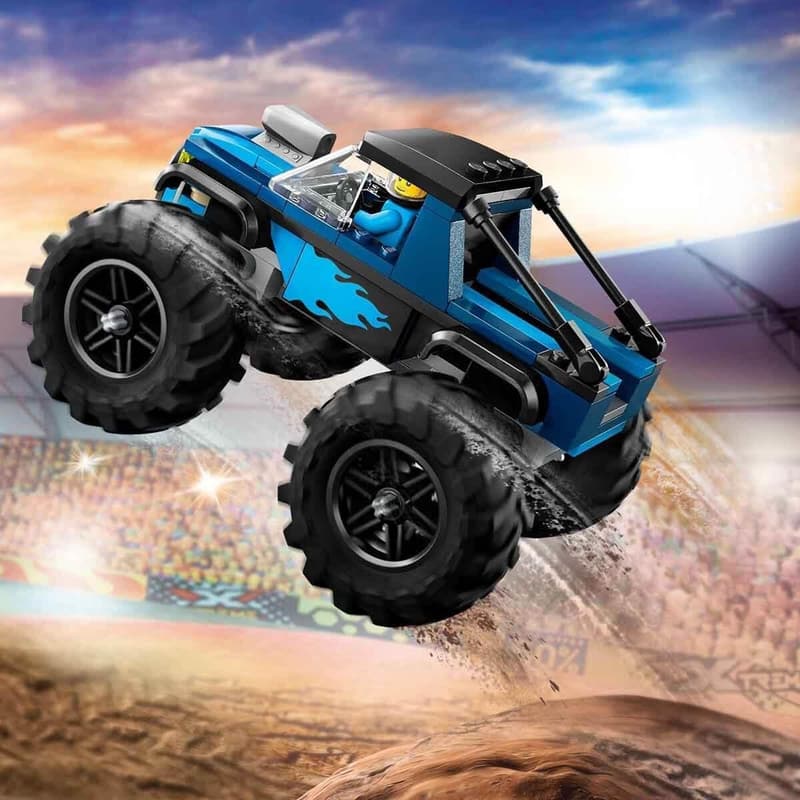 LEGO City Blauer Monstertruck mit Rennfahrer-Minifigur, Spielzeug ab 5 Jahren