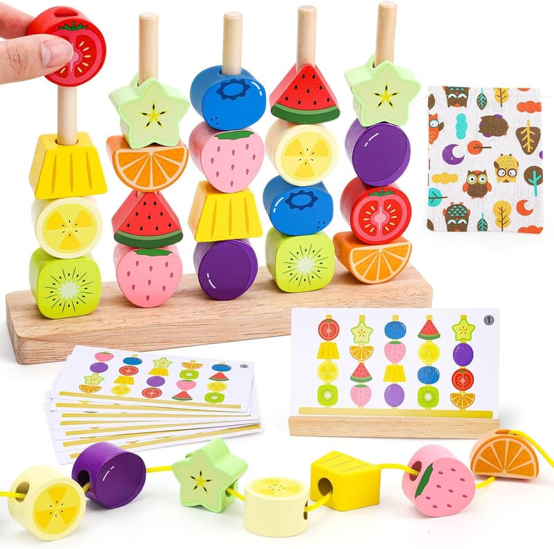 Montessori Holzspielzeug - Motorikspielzeug für Kinder ab 2 Jahren