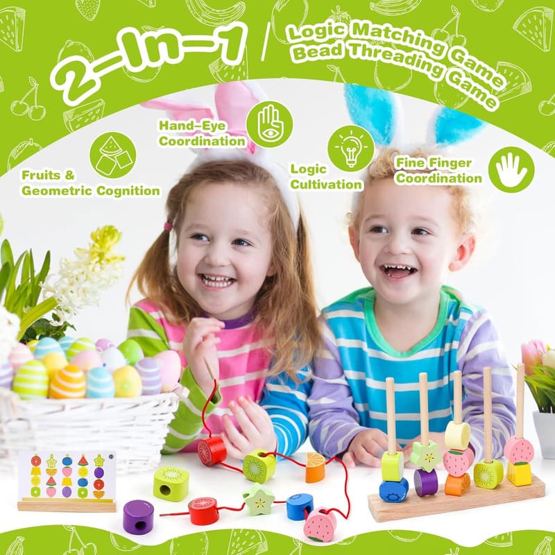 Montessori Holzspielzeug - Motorikspielzeug für Kinder ab 2 Jahren