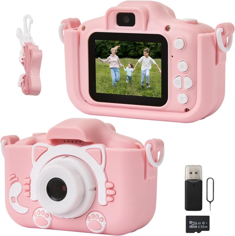 Kinderkamera 1080P HD mit 32GB für Mädchen 3-12 Jahre