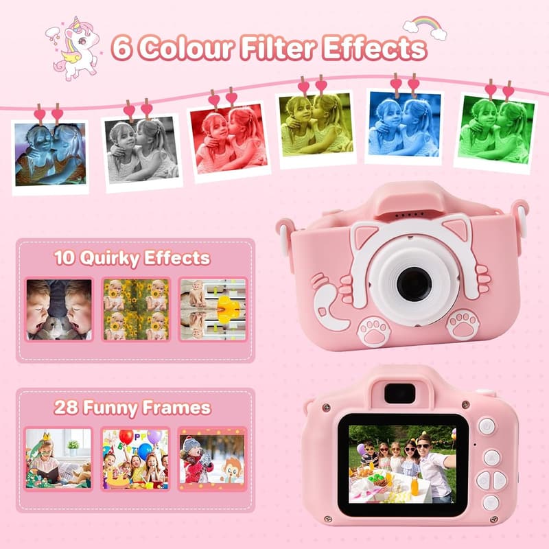 Kinderkamera 1080P HD mit 32GB für Mädchen 3-12 Jahre