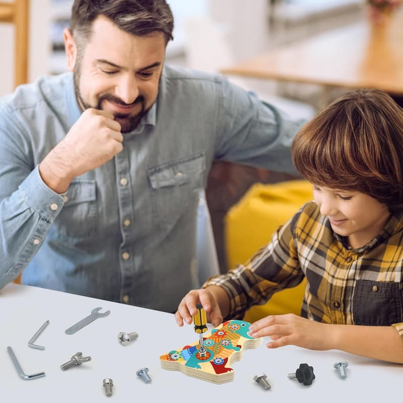Montessori Busy Board aus Holz – Motorikspielzeug für Kinder ab 3 Jahren