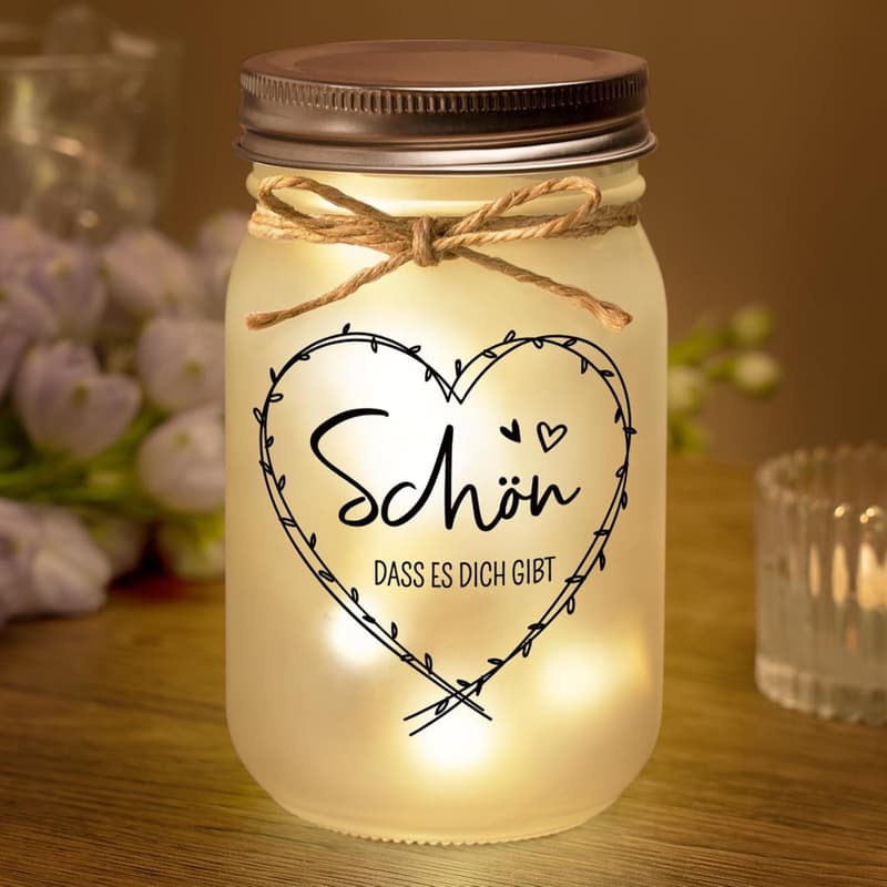 Personalisierte Mason Jar Nachtlichter für Frauen - Geburtstagsgeschenk