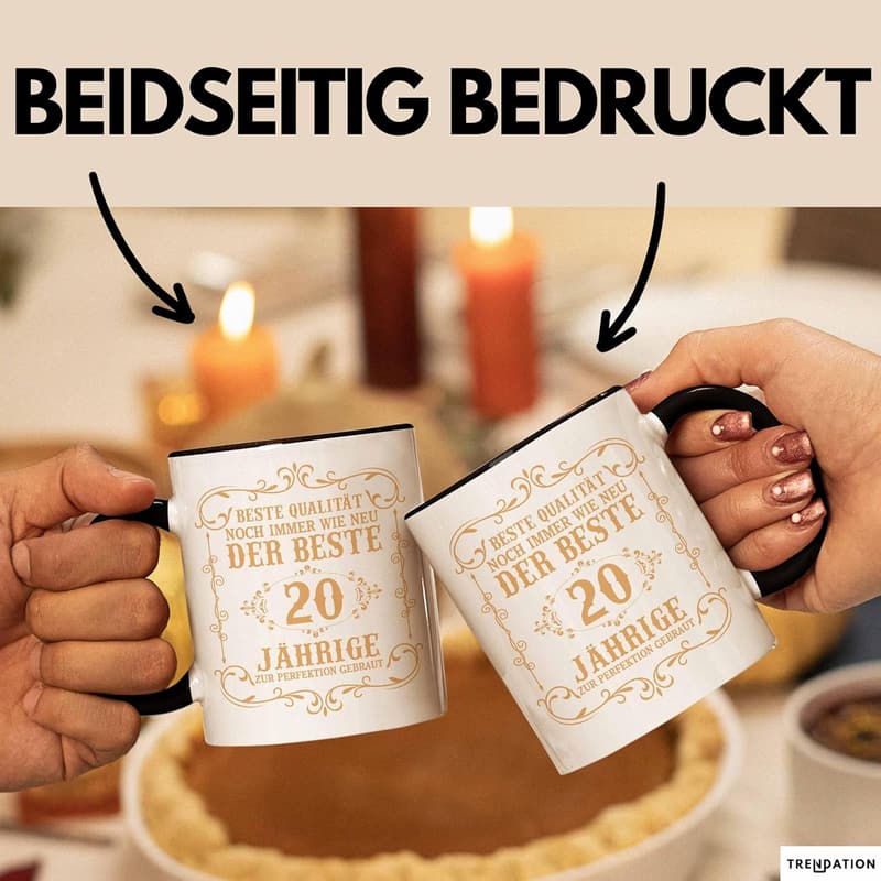 20. Geburtstag Geschenk für Männer - Personalisiertes schwarzes T-Shirt