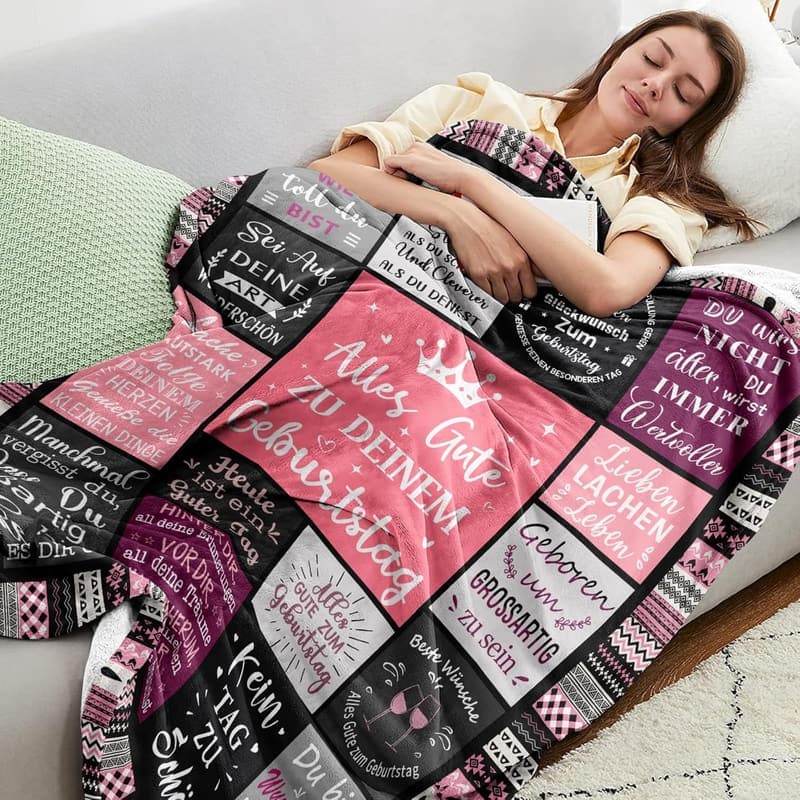 Lustige Geburtstagsdecke für Frauen 150x130CM