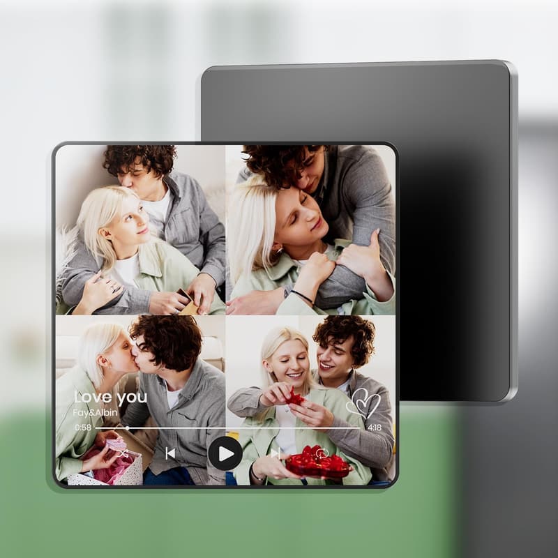 Personalisierter Kühlschrankmagnet für Paare – Musikgeschenk zum Jahrestag oder Geburtstag