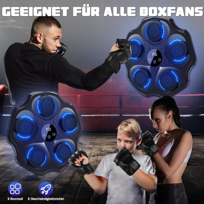 LED Musik-Boxmaschine mit Boxhandschuhen – Geschenk für Erwachsene und Kinder
