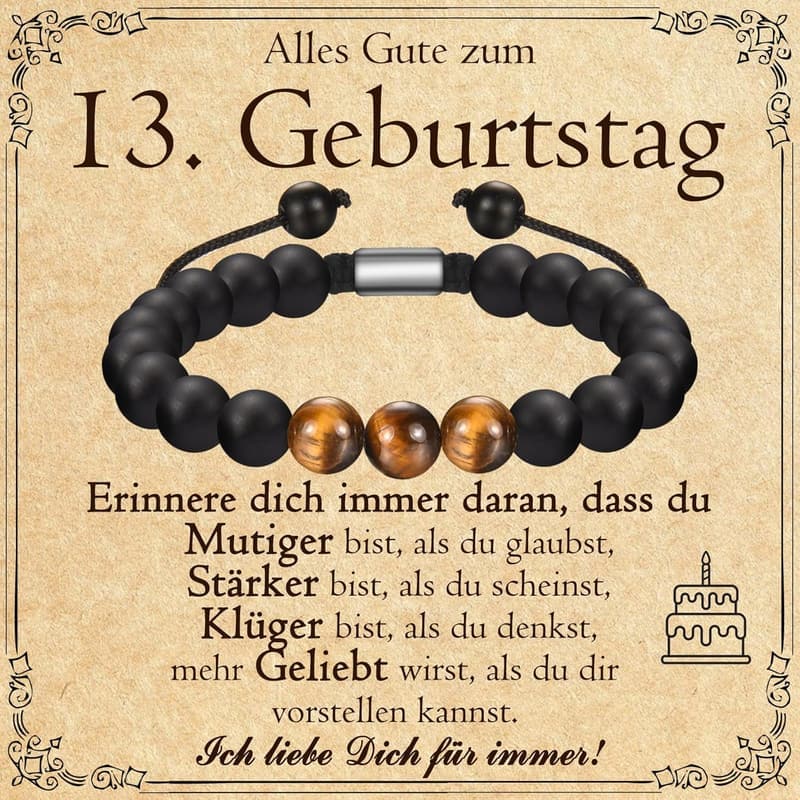 Tigeraugen-Armband als Geburtstagsgeschenk für Jungen (11-21)