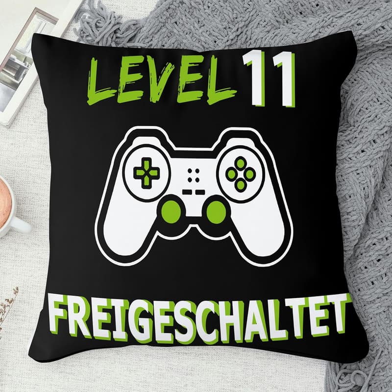 Gamer Kissenbezug zum 11. Geburtstag für Jungen
