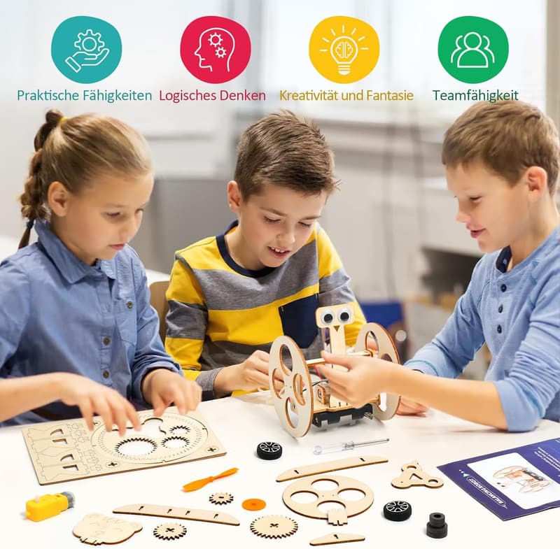 Elektronik Bausatz für Kinder ab 8 Jahren – Experimentierkasten aus Holz