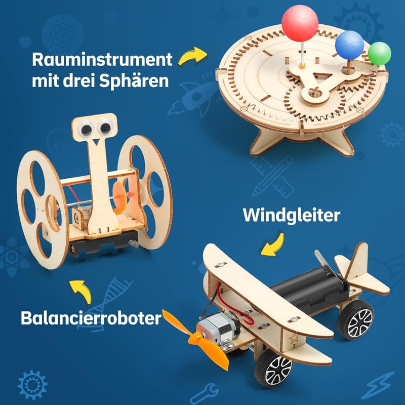Elektronik Bausatz für Kinder ab 8 Jahren – Experimentierkasten aus Holz