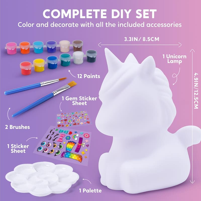 Einhorn Lampe DIY Bastelset für Kinder ab 6 Jahren