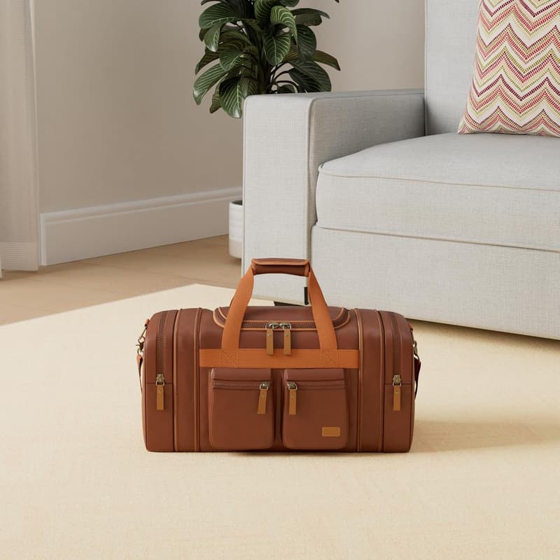 BAOSHA Weekender Tasche aus Faux Leder für Herren und Damen
