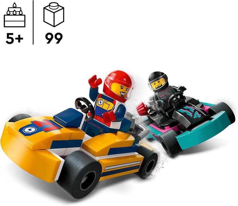 LEGO City Go-Karts Set mit 2 Minifiguren, Spielzeug ab 5 Jahren