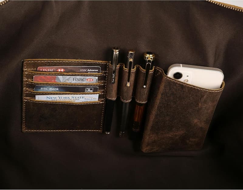 Leder-Reisetasche für Damen und Herren, Vollnarbenleder, Übernachtung