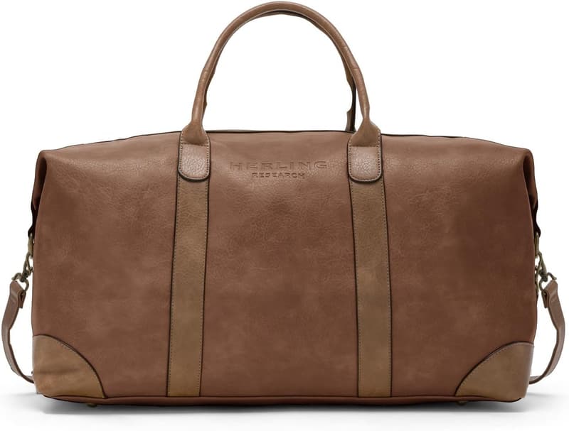 Vintage PU-Leder Reisetasche für Herren und Damen (Kaffeebraun)
